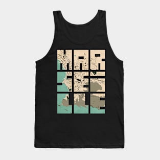 Marseille, France City Map Typography - Vintage Tank Top